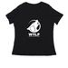V-Neck WoLF T-Shirt, a Black Women's Relaxed V-Neck Tee