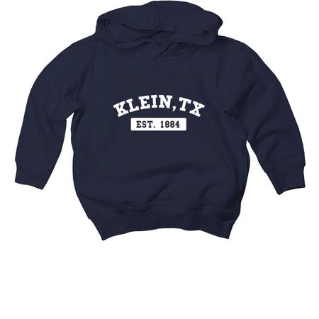 Klein, TX - White Logo Toddler Hoodie, a Navy Toddler Pullover Hoodie