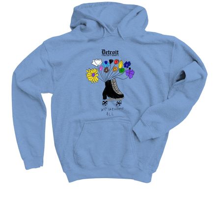 Pride 2026 ????, a Carolina Blue Youth Pullover Hoodie