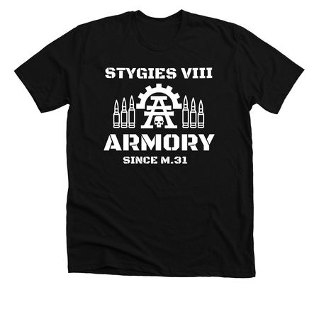 STYGIES VIII ARMORY, a Solid Black Blend Premium Unisex Tee