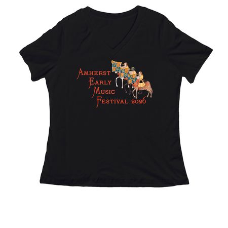 AEMF 2026 Summer Festival, a Black Women's Relaxed V-Neck Tee