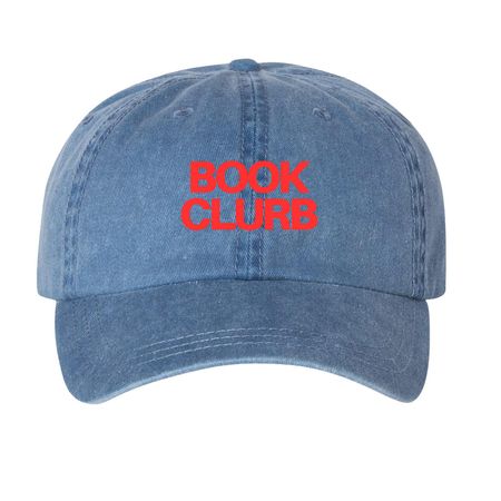 Book Clurb for WFP, a Royal Blue Printed Pigment Dye Baseball Cap