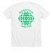 2026 World CP Day T-Shirt ?White Double Logo, a Solid White Blend Premium Unisex Tee (back-view)
