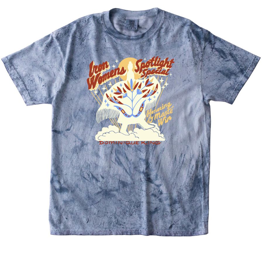 Iron Women - Blue floral details, a Ocean Comfort Colors Colorblast Tee