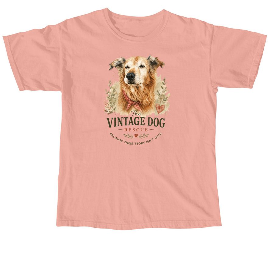 The Vintage Dog Journey, a Peachy Comfort Colors Unisex Tee