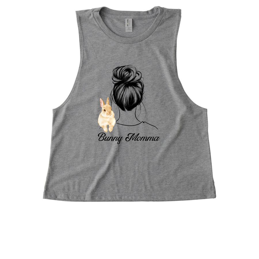Bunny Momma, a Aluminum Grey Allmade Eco Triblend Women?s Muscle Tank