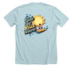 BLISS Wave Tee, a Heather Ice Blue Premium Unisex Tee (back-view)