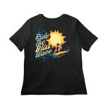 BLISS Wave Tee, a Vintage Black Women?s Relaxed Cotton Tee (back-view)