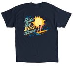 BLISS Wave Tee, a Navy Classic Unisex Tee (back-view)