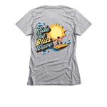 BLISS Wave Tee, a Dark Heather Grey Women's Slim Fit Tee (back-view)