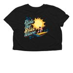 BLISS Wave Tee, a Black Women?s Flowy Cropped Tee (back-view)
