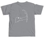 SMS Logo + Cape Cod, a Granite Comfort Colors Unisex Tee (back-view)