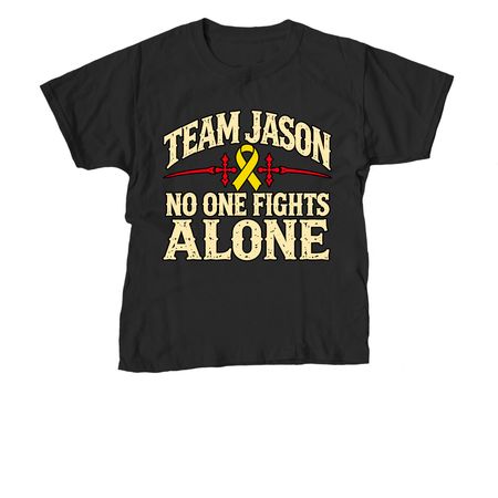 Team Jason Fighting Osteosarcoma, a Black Youth Unisex Tee