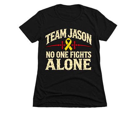 Team Jason Fighting Osteosarcoma, a Black Women's Slim Fit Tee