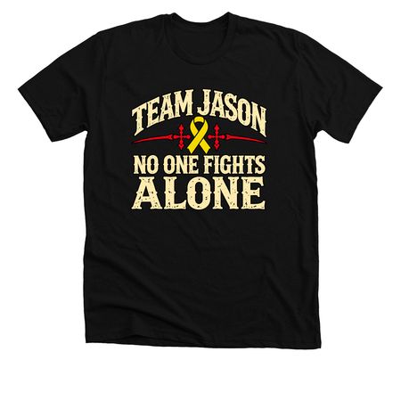 Team Jason Fighting Osteosarcoma, a Solid Black Blend Premium Unisex Tee