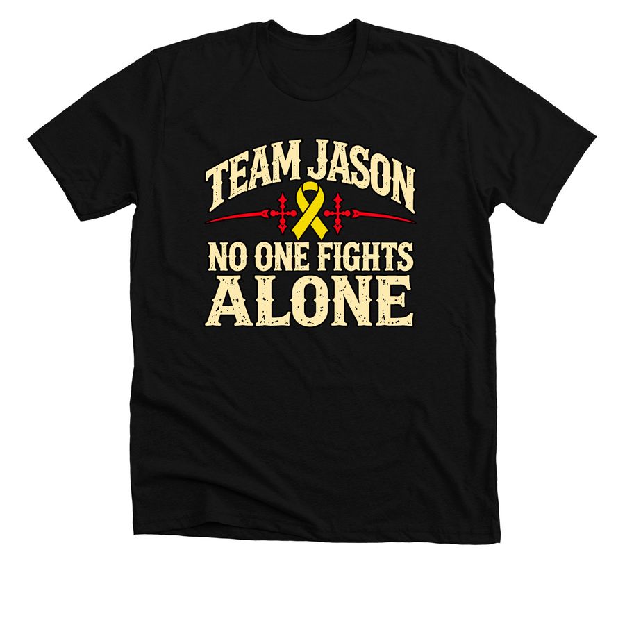 Team Jason Fighting Osteosarcoma, a Solid Black Blend Premium Unisex Tee