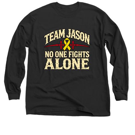 Team Jason Fighting Osteosarcoma, a Black Classic Long Sleeve Tee