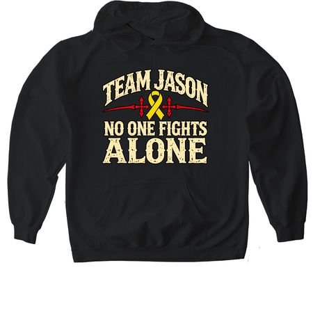 Team Jason Fighting Osteosarcoma, a Black Gildan Softstyle Pullover Hoodie