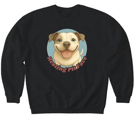Resting Pit Face, a Black Softstyle Crewneck Sweatshirt