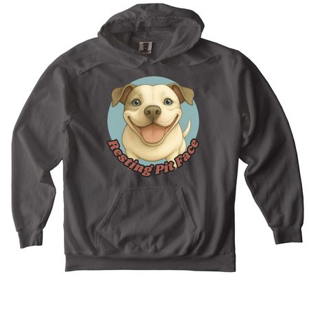 Resting Pit Face, a Pepper Comfort Colors Pullover Hoodie