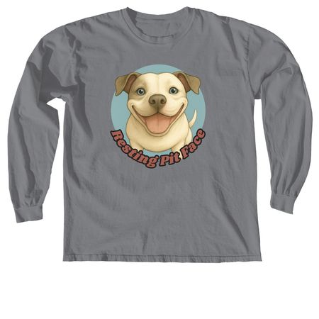 Resting Pit Face, a Granite Comfort Colors Long Sleeve Tee