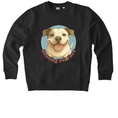 Resting Pit Face, a Dark Heather Grey Stanley/Stella Unisex Changer 2.0 Crewneck Sweatshirt