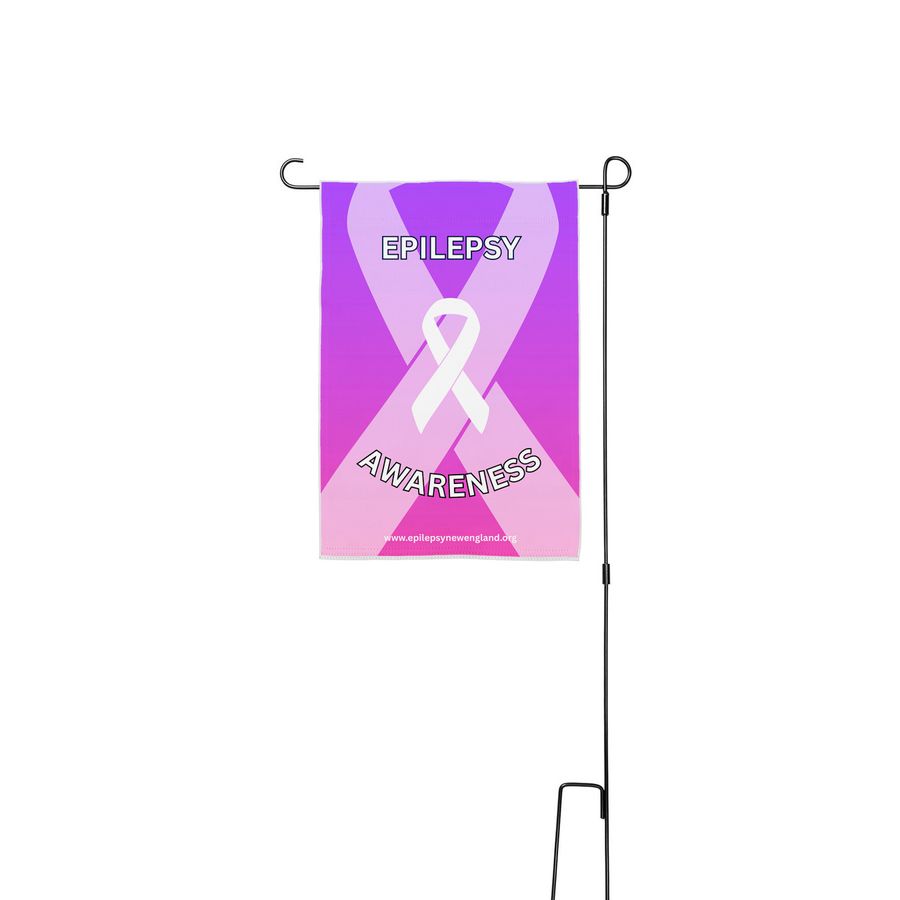 Epilepsy Awareness Flag, a White 12" x 18" Yard Flag with Stake