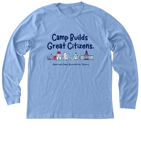 Camp Builds Great Citizens - Adult&nbsp;, a Heather Carolina Blue Premium Long Sleeve Tee
