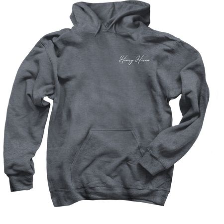 Mariposa, McKenzie, McKinley - White, a Dark Heather Pullover Hoodie