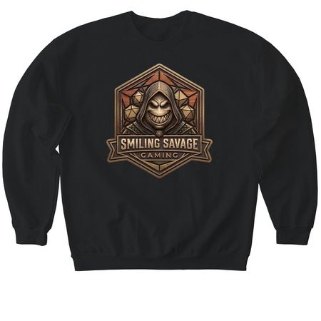 Smiling Savage Gaming, a Black Softstyle Crewneck Sweatshirt