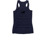 Life Lessons from Horses, a Navy Women's Racerback (back-view)