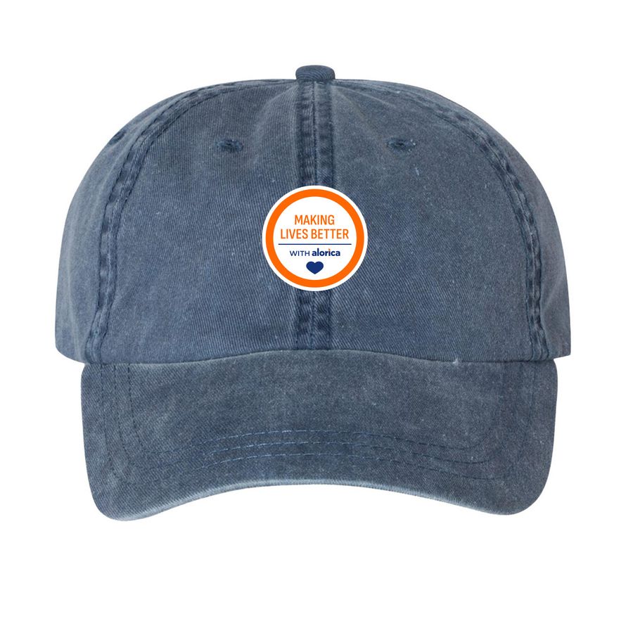 The MLBA Hat, a Navy Printed Pigment Dye Baseball Cap