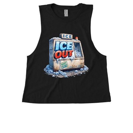ICE OUT, a Deep Black Allmade Eco Triblend Women?s Muscle Tank