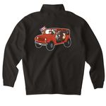 Toledo Loves Corgis, a Black Midweight Quarter Zip Pullover (back-view)