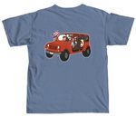 Toledo Loves Corgis, a Blue Jean Comfort Colors Unisex Tee (back-view)
