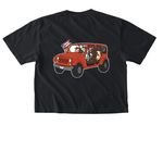 Toledo Loves Corgis, a Black Comfort Colors Boxy Tee (back-view)