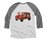 Toledo Loves Corgis, a Premium Heather and Heather White 3/4 Sleeve Baseball Tee (back-view)