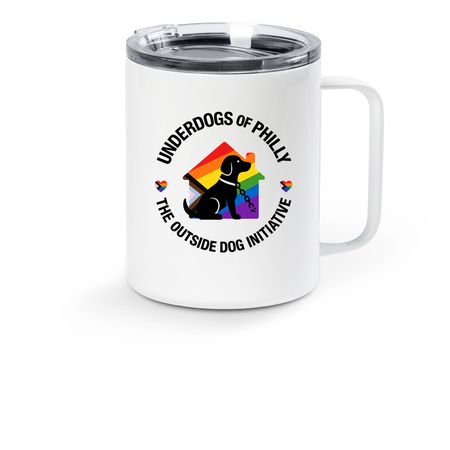 Underdogs Pride Travel Mug, a White Stainless Steel Travel Mug