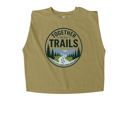 Together on the Trails, a Faded Army Women's Heavyweight Garment Dye Muscle Tee
