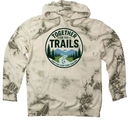 Together on the Trails, a Olive Tie Dyed Pullover Hoodie
