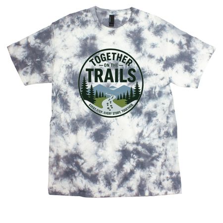 Together on the Trails, a Grey Crystal Tie Dye Tee