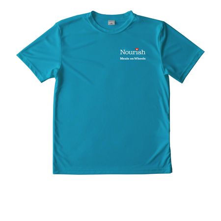 Volunteers are the Heart of Nourish (Dark), a Atomic Blue Youth Performance Tee