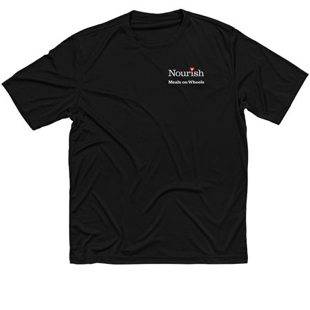 Volunteers are the Heart of Nourish (Dark), a Black Classic Performance Tee