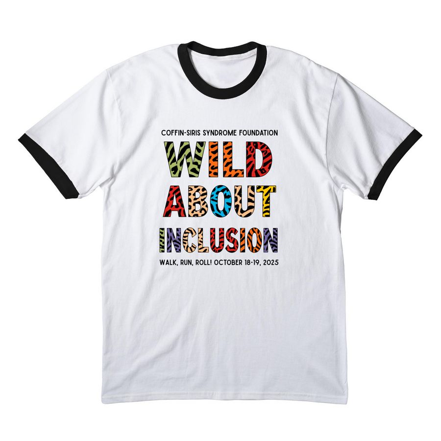 Wild About Inclusion, a White/ Jet Black Cotton Ringer Tee
