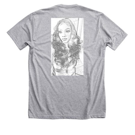 "Projects" PrettyP Quotes, a Athletic Heather Premium Unisex Tee (back-view)