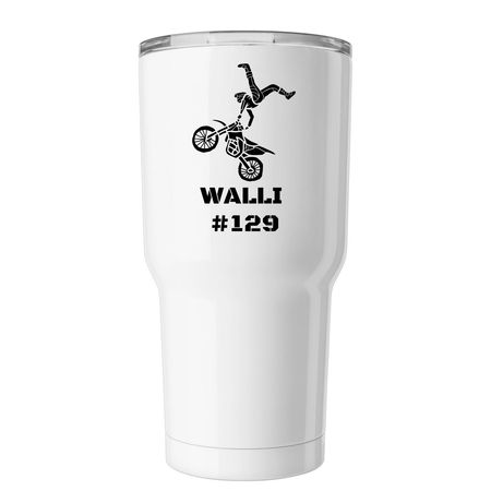 Walli Racing, a White Insulated Tumbler