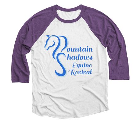 MSER Summer 2026 Merch, a Purple Rush and Heather White 3/4 Sleeve Baseball Tee
