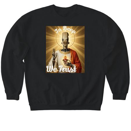 In BEEP we trust kenshi, a Black Softstyle Crewneck Sweatshirt