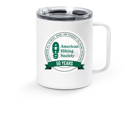 Celebrate 50 Years with AHS!, a White Stainless Steel Travel Mug