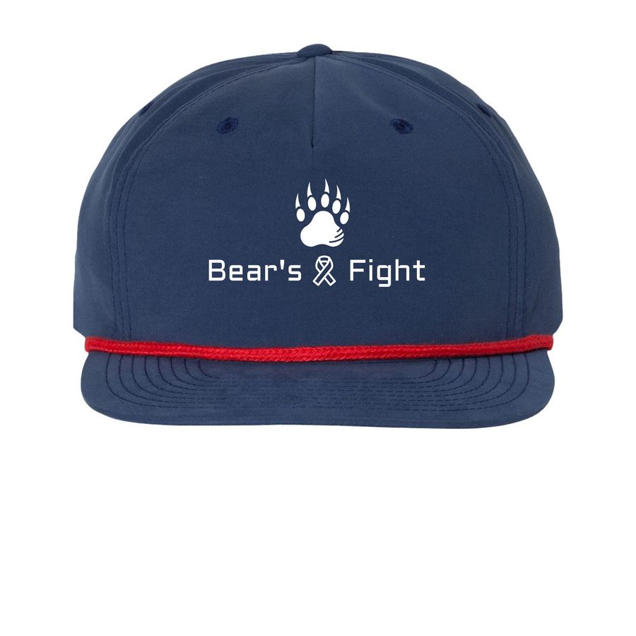 Bear's Fight Rope Hat, a Navy/ Red Printed Umpqua Snapback Cap